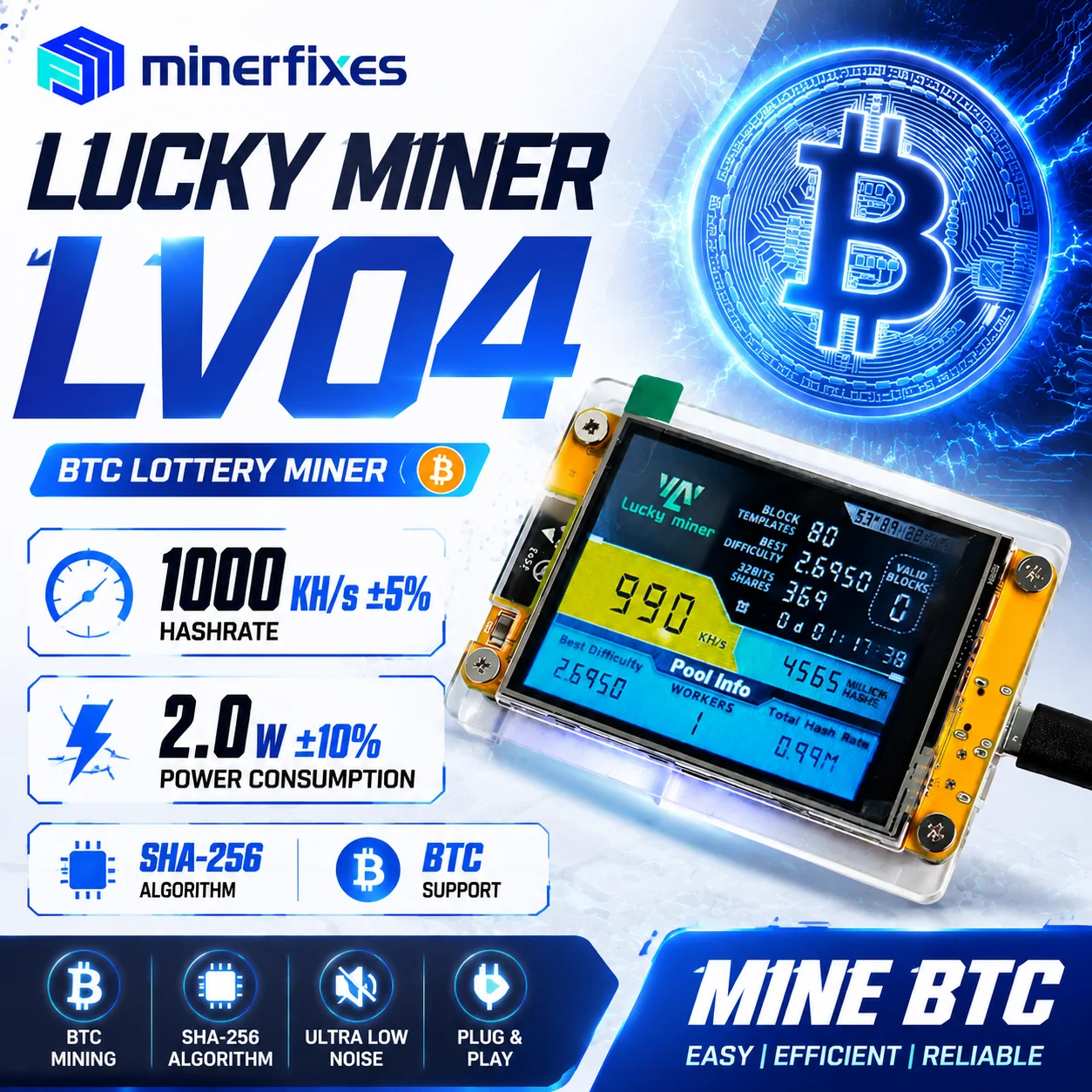 Espressif Esp32 - Lucky Miner LV04 NerdMiner V2 Hashrate