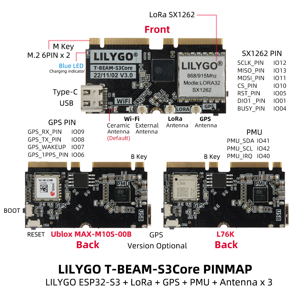 LILYGO T-BEAM-CORE V3.0 L76K U - Esp32 Development Board 评论和价格